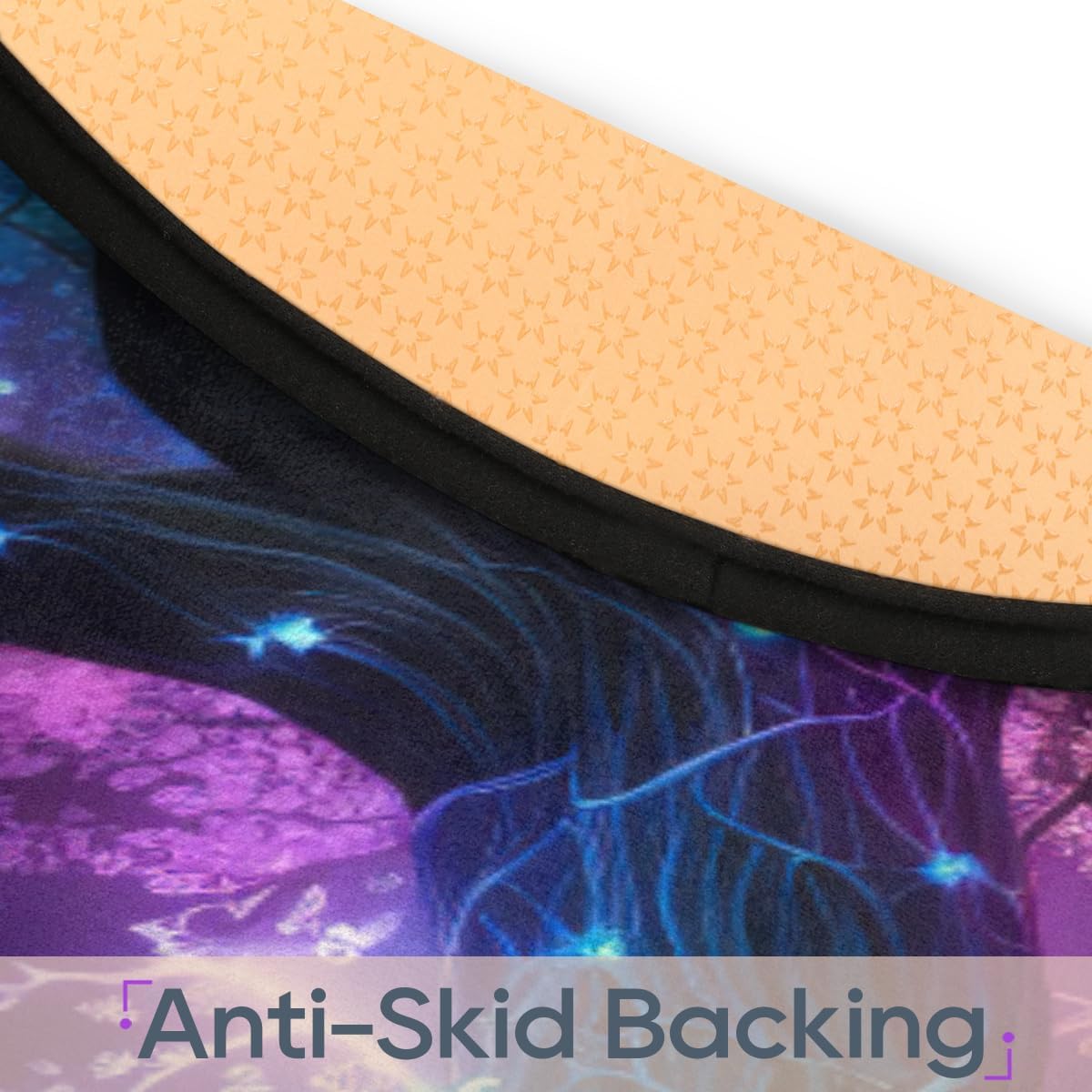 Round Rug 5ft Tree of Life Universe Indoor Circle Area Circle Rugs Washable Non-Slip Bedside Indoor Doormat for Living Room Bedroom Playroom Nursery Room Decor Carpet Mat Splat Mat for High Chair