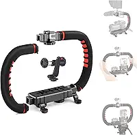 Zeadio Estabilizador de câmera para smartphone, equipamento de vídeo portátil, compatível com todas as câmeras, filmadoras, câmeras de ação, DSLR e para todos os smartphones iPhone e Android