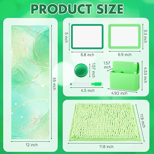 Miniatura 8 de Timgle Juego de casilleros magnéticos de 8 piezas, incluye papel tapiz magnético, espejo de casillero, organizador de alfombras, pizarra blanca,