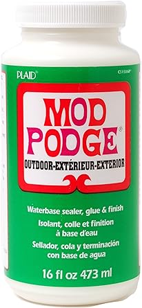 Mod Podge Waterbase Sealer, Glue and Finish for use Outdoors 16-Ounces, White