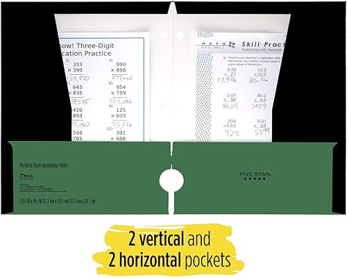 Miniatura 5 de Five Star Carpeta, 4 bolsillos, carpeta de papel resistente al agua, diseños deportivos surtidos, diseño seleccionado para ti, 1 unidad (33176)