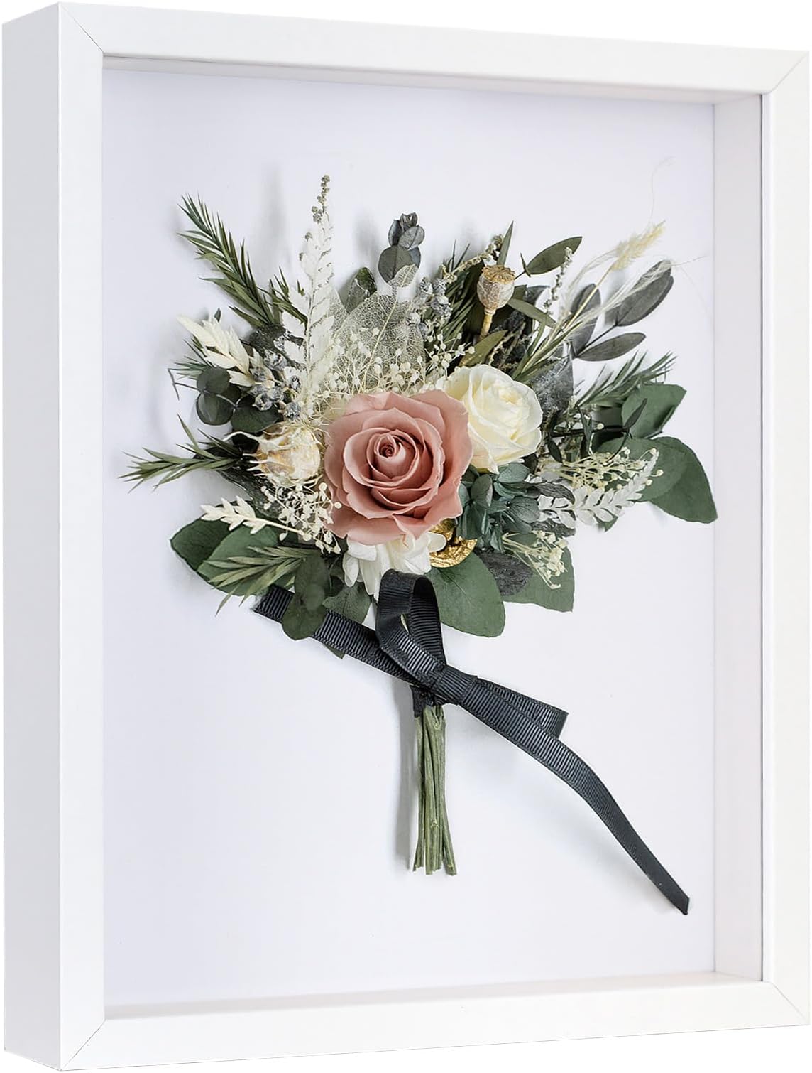 Califortree 11x14 Large Shadow Box Frame - Memory Box Display Case for Memorabilia Flower Awards Medals Wedding Photos and Keepsake, White