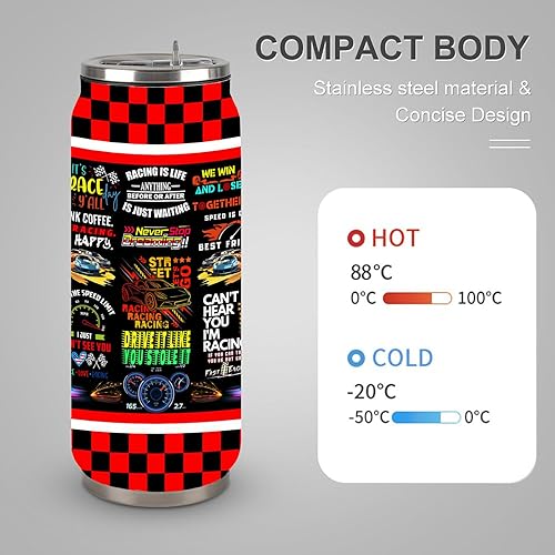 Miniatura 4 de Taza de café de viaje de carreras, para amantes de las carreras de autos, corredores, entusiastas de los coches de carreras, vaso de acero