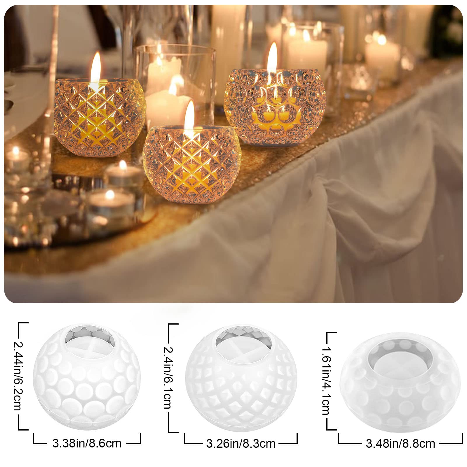 Lot De 6 Moules En Silicone Pour Bougeoirs En Résine époxy, Bougeoirs Coniques Pour Noël, Fête De Mariage, Dîner, Maison (lot De 6