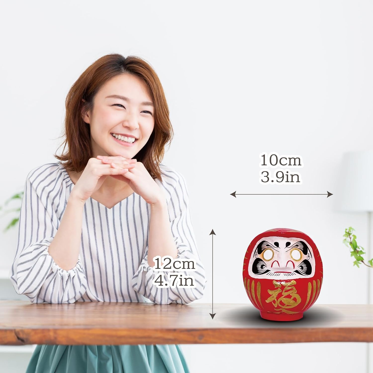 TOKYO ART Traditional Japanese Takasaki Daruma Doll 4.7inch Tall, Traditional Crafts, Handcrafted in Japan Good Luck Charms Gift Known for Bringing Good Fortune (Red)