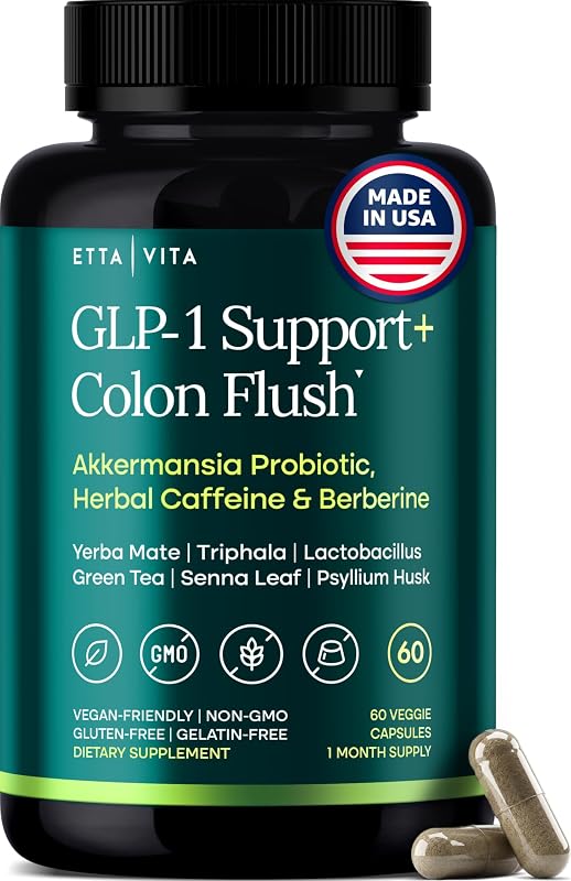 GLP-1 Support Supplement - Colon Cleanse with Akkermansia and Berberine