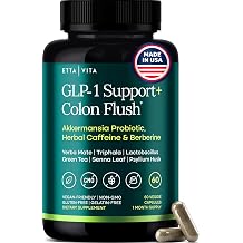 GLP-1 Support + Triphala Colon Cleanse &ndash; Weight Loss, Gut Health &amp; Energy &ndash; Hunger Control &amp; Fat Burner &ndash; Berberine, Akkermansia Probiotic, Yerba Mate, Psyllium Husk, Senna Leaf for Women &amp; Men 60ct