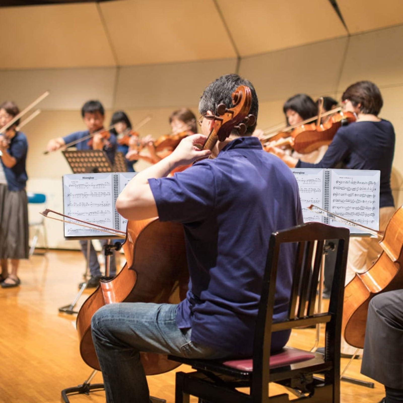 Raccoglitore Spartiti Musicali | Per Fogli A4 | Con 40 Tasche | Chiavette Scrivibili | Bianco - Foto 7