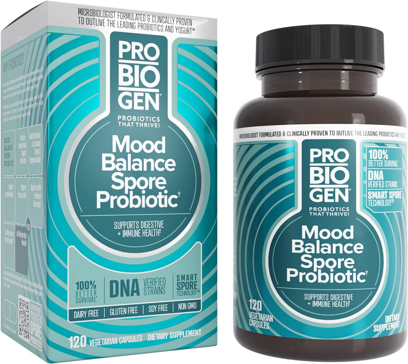Stress & Mood Balance Probiotic Ashwagandha Supplement, 120 Count