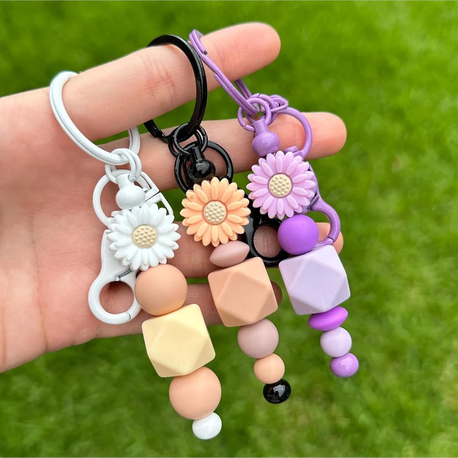 40 Pcs Beadable Keychain Bars Making Kit, 20 pcs Beaded Keychains Bulk + 20 pcs Holographic Packaging Bags,Colorful Bead Keychain Supplies kit for DIY Beads Purse Keychains Pendant Gifts Craft - Image 2