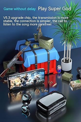 Miniatura 8 de Auriculares inalámbricos Bluetooth, verdaderos auriculares inalámbricos, pantalla LED, conexión Bluetooth, con caja de carga de batería, auriculares