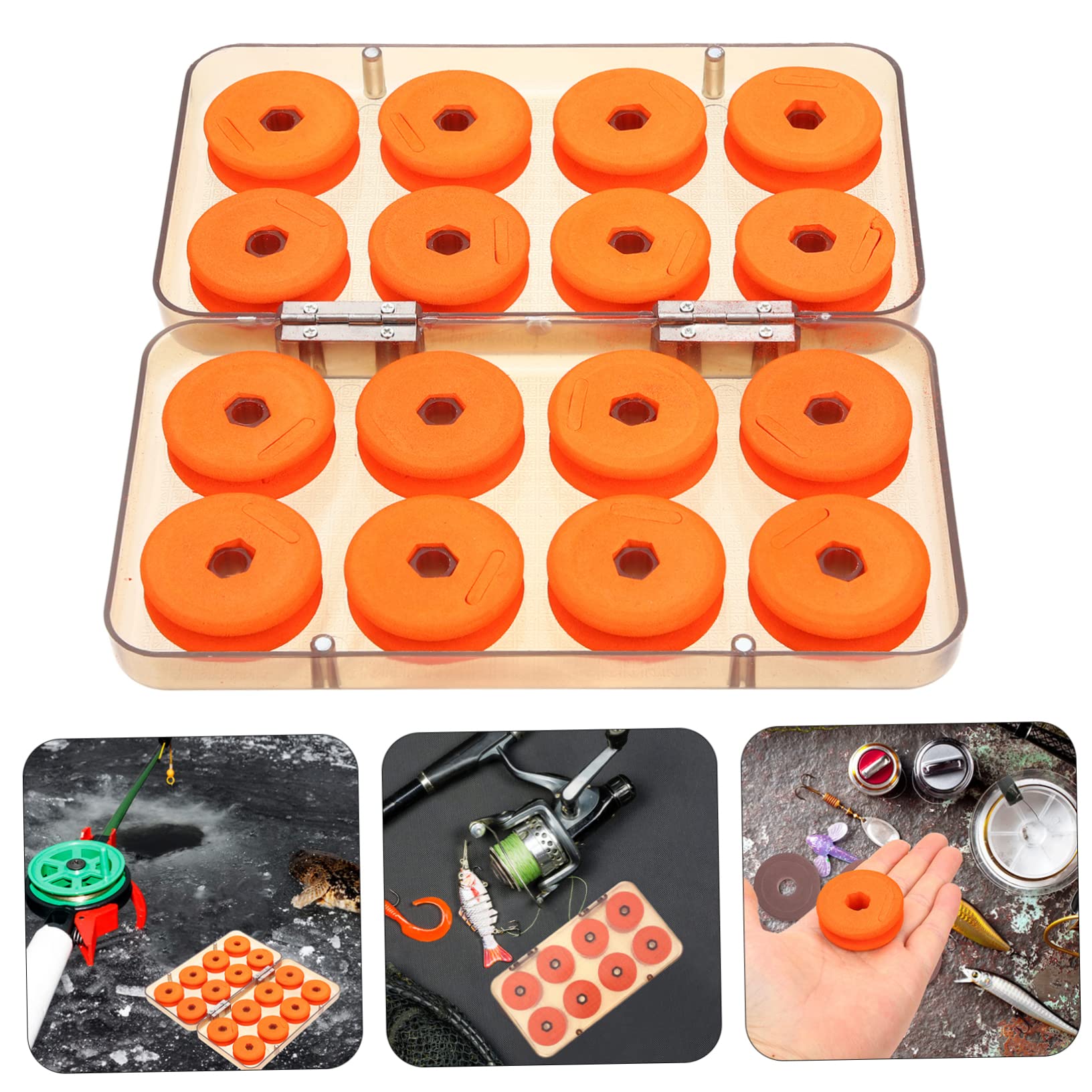 ibasenice 16 Spool Fishing Gear Main Line Box Bait Box Fishing Line Organizer Portable