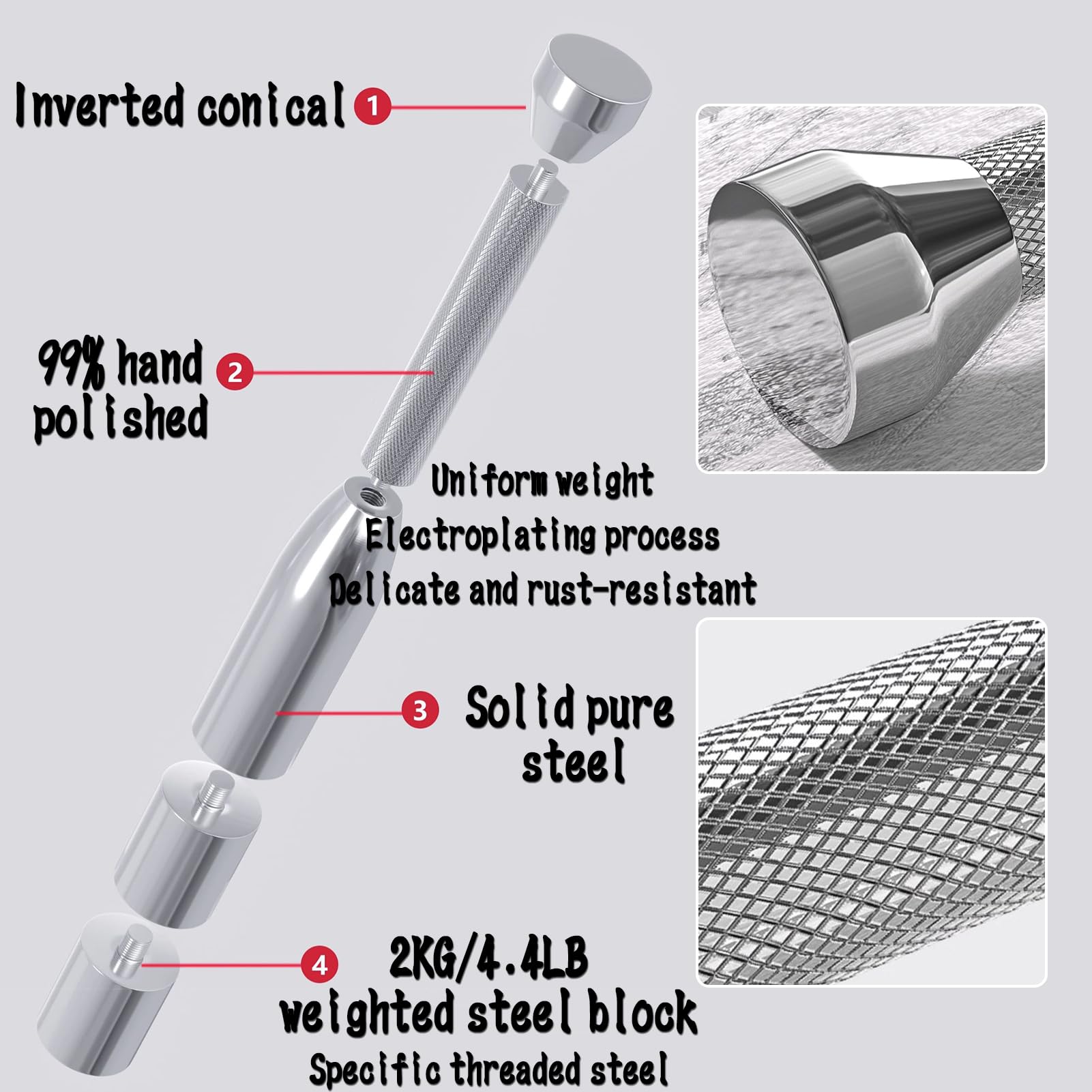 Regulowany klub Clubbell Heavy Duty Strength Training Steel