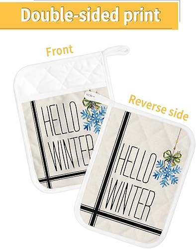 Miniatura 9 de Juego de 5 soportes para ollas de árbol de Navidad para cocina, antideslizantes y aislantes de calor, juego de agarraderas de tela de toalla con