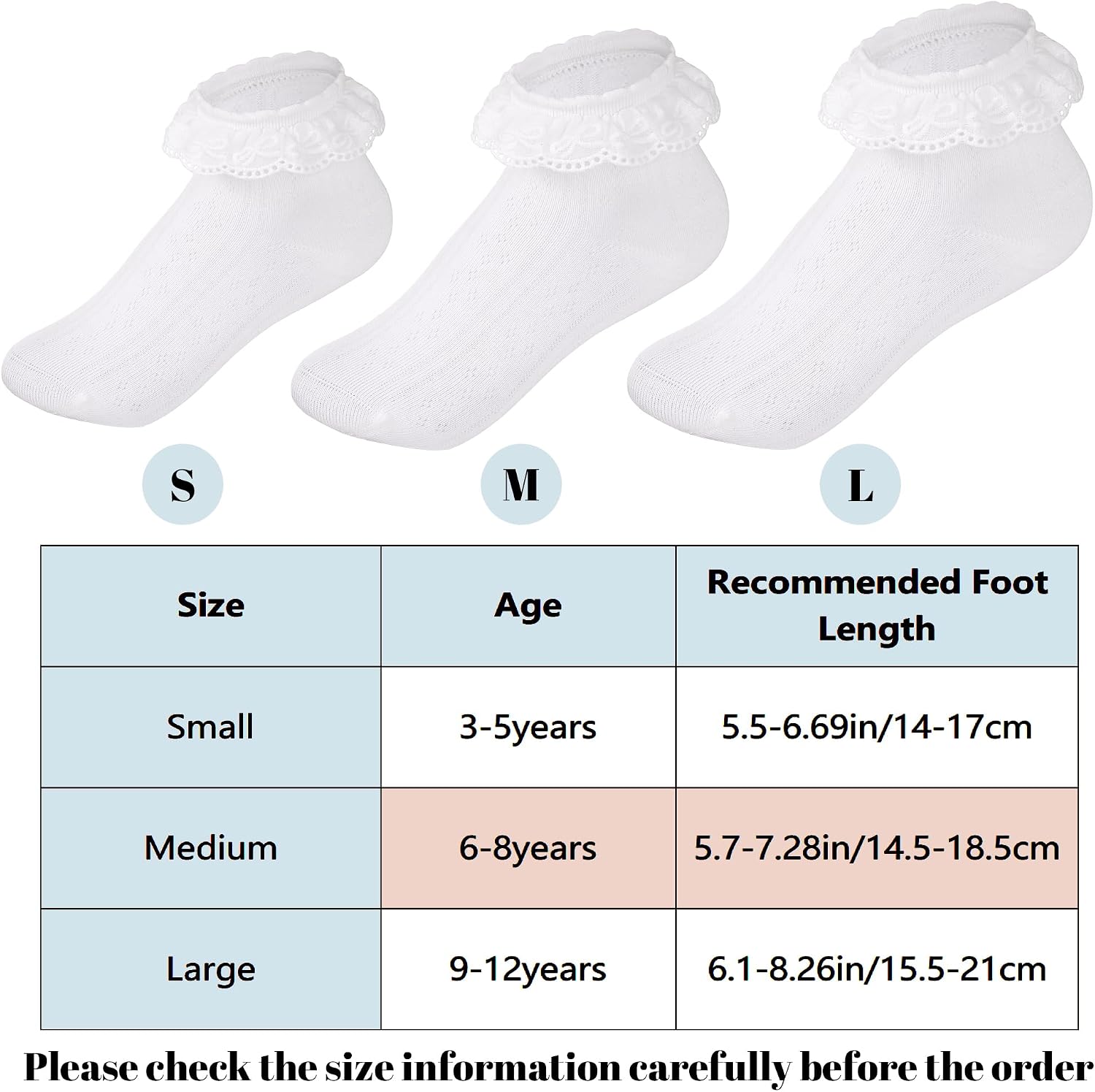 hoyuwak 2Pairs Girls Ruffle Socks for Toddler Girls Dress Frilly Ankle Socks Daily Wear