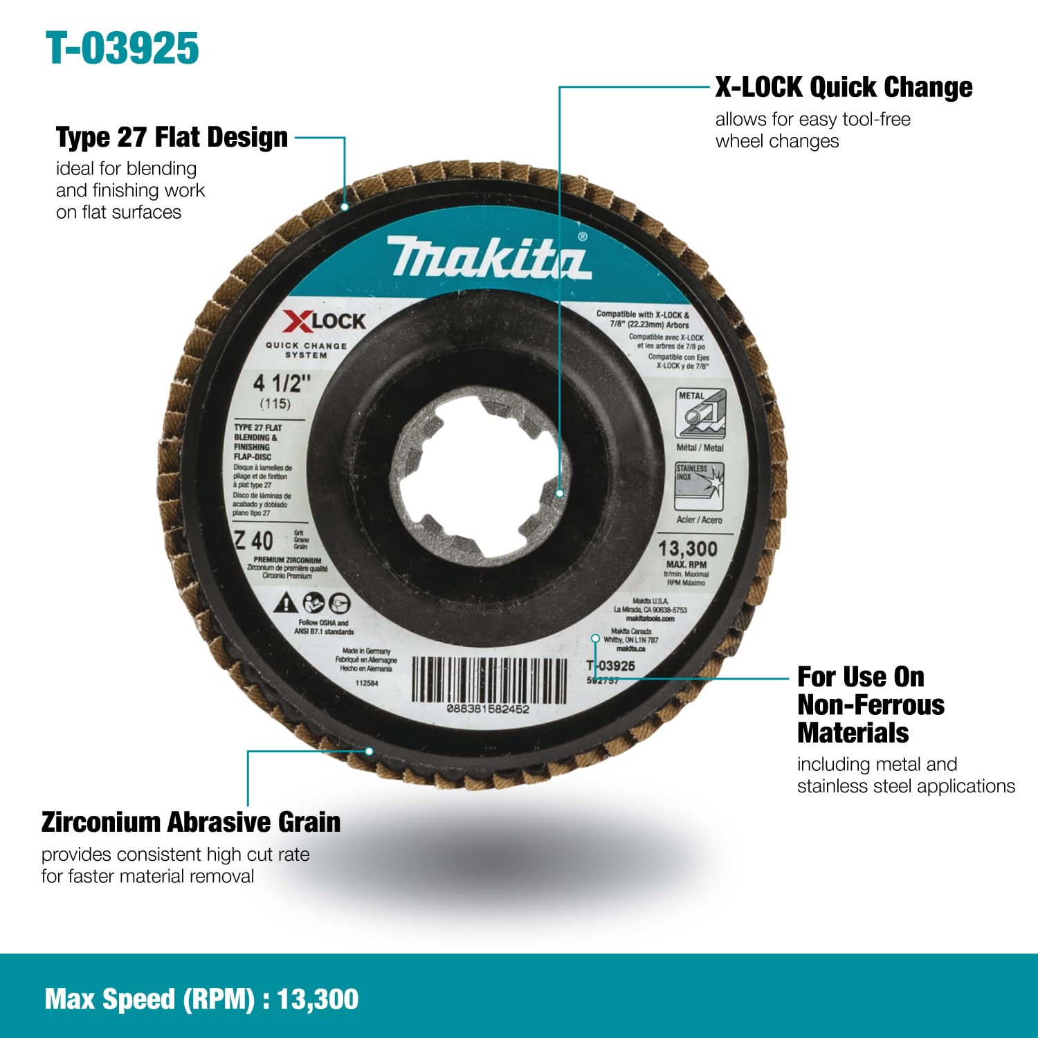 Amazon.com: Makita Power Tools: X-LOCK Flap Discs