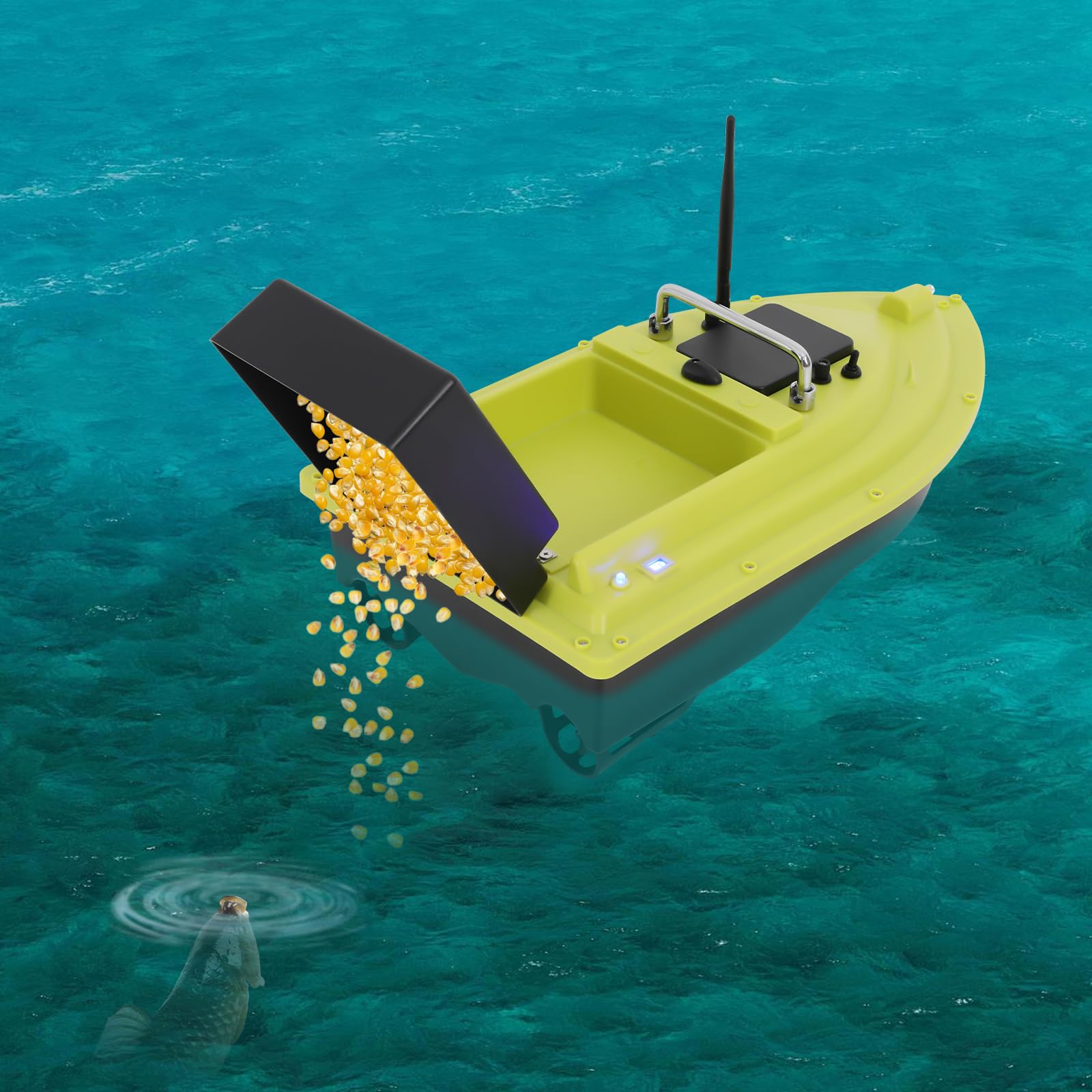 Cierreper 500m barco arrancador GPS control remoto barco cebo inalámbrico pesca cebo doble motores con pantalla LCD (con batería incorporada)