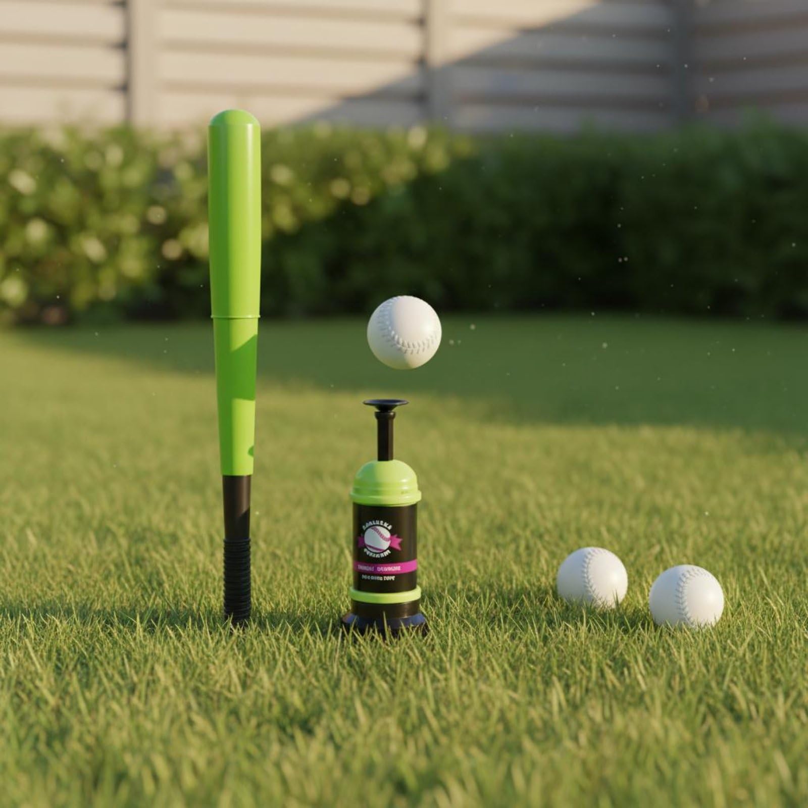 Gralara Kit Baseball con Mazza a Pressione Set Gioco Baseball con Palline Coordinazione Occhio-Mano per Dai 3 Anni in Su