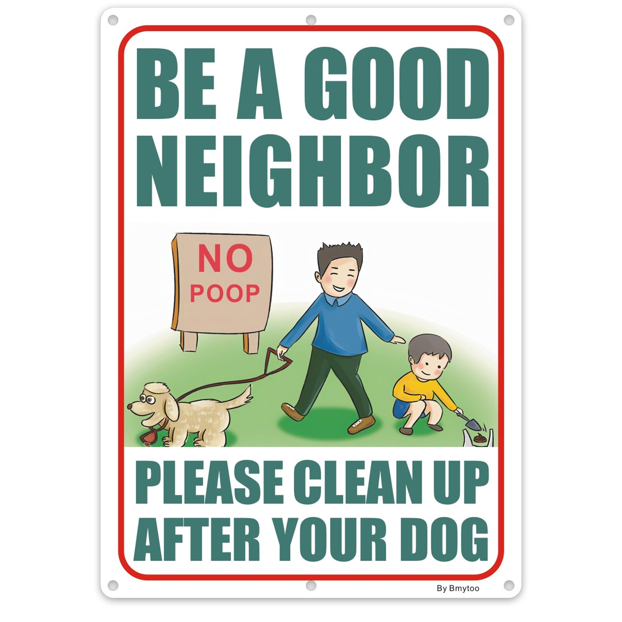 Panneau Clean Up After Your Dog réfléchissant pour protéger la pelouse du jardin