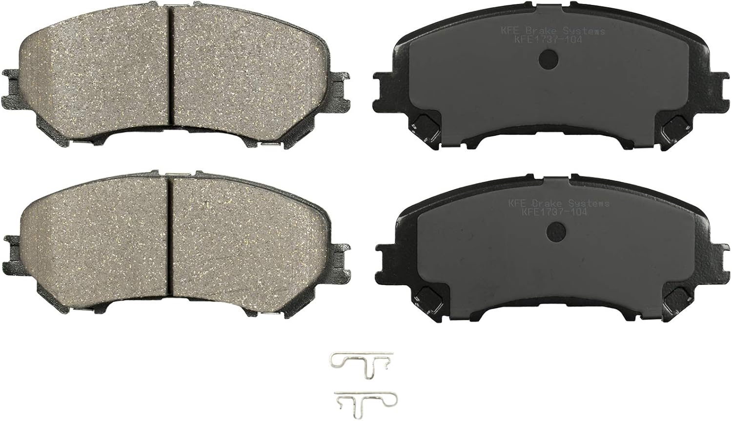 KFE KFE1737-104 Ultra Quiet Advanced Premium Ceramic Brake Pad FRONT Set Compatible With: 2018-2019 Nissan Rogue 2.5L, 2014-2017 Nissan Rogue 295mm Rotor 2 Row Seat, 17-18 Rogue Sport
