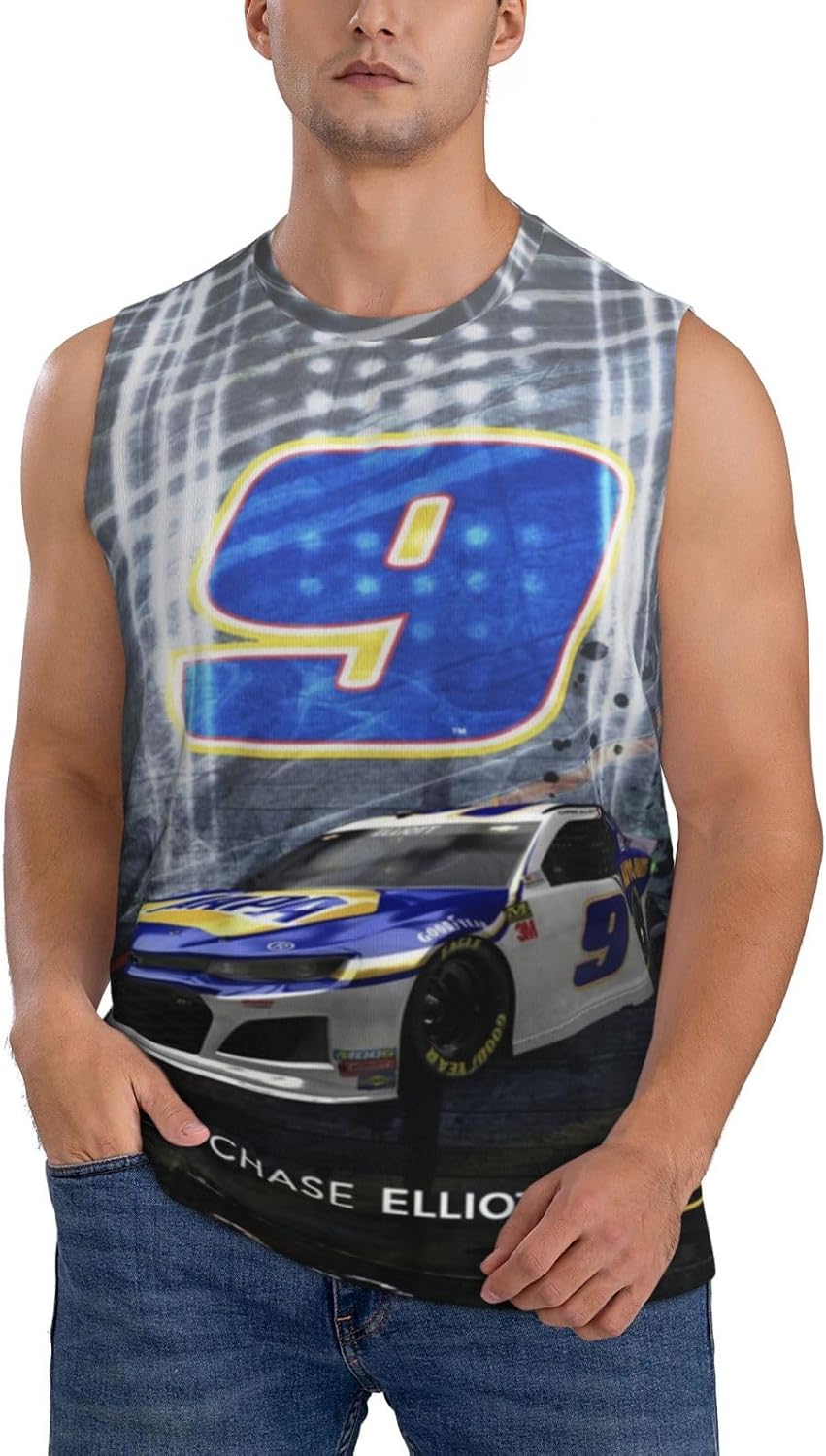 Chase-Elliott-Car-9 Men's Tanks Top A-Shirt Sleeveless T-Shirt for Sport Gym Athletic T-Shirts
