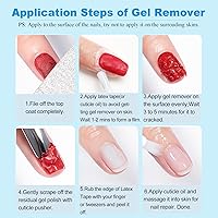 Vista 6 de Gel Nail Polish Remover,Professional Gel Polish Remover Kit with Cuticle Oil for Nails(1pc nail file,cuticle pusher)