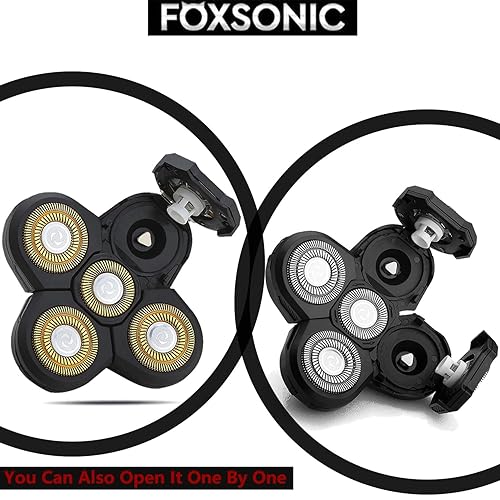 Miniatura 17 de Silvery - Cabezal de repuesto para afeitadora eléctrica para hombre, cabeza de repuesto de 6 cuchillas de repuesto para afeitadora calva Tono