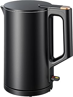 Electric Kettle, 304 Stainless Steel Interior, BPA-Free, Double Wall 1.5L Hot Water Boiler, 1500W Tea Kettle with Auto Shu...