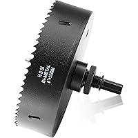 Vista 207 de Sierra perforadora de 4 1/8 pulgadas (4.134 in) para madera y plástico, broca de núcleo de cortador de agujeros bimetálico HSS para paneles de yeso