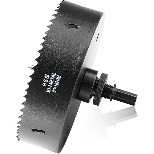 Vista 207 de Sierra perforadora de 4 1/8 pulgadas (4.134 in) para madera y plástico, broca de núcleo de cortador de agujeros bimetálico HSS para paneles de yeso