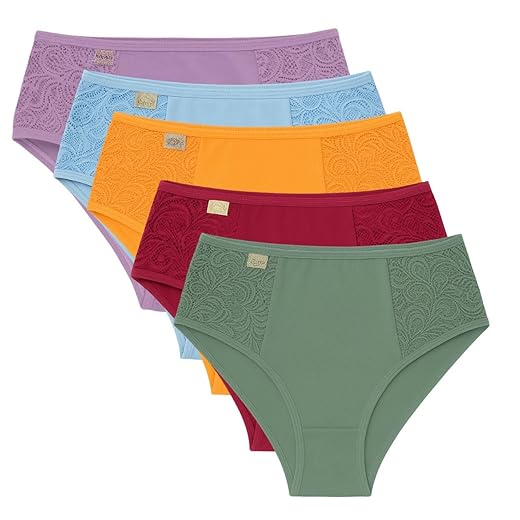 Kit 5 Calcinhas Calçola Cintura Alta Cós Largo Conforto Vera Forro Algodão Lingerie Feminina Vera