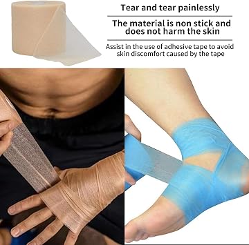 Foam Badminton Grip Tape Cushion-Anti-Slip PE Tape for Tennis & Sports Rackets,Protective Underwrap for Injury Prevention,Non-Adhesive 7cm x 27m