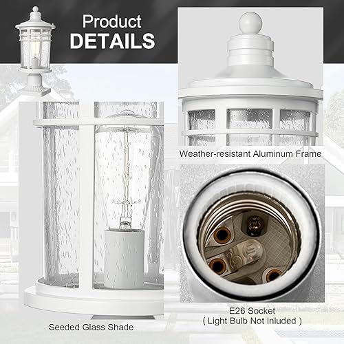 Miniatura 2 de Darkaway Poste de luces para exteriores, postes de lámpara para exteriores, luces grandes de aluminio impermeables de 17 pulgadas, accesorios de luz