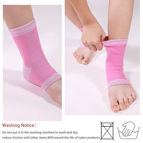 Miniatura 6 de 1 par de mangas de compresión para niños, soporte de arco de pie, tobillera para niños, calcetines para fascitis plantar para esguince de tobillo o