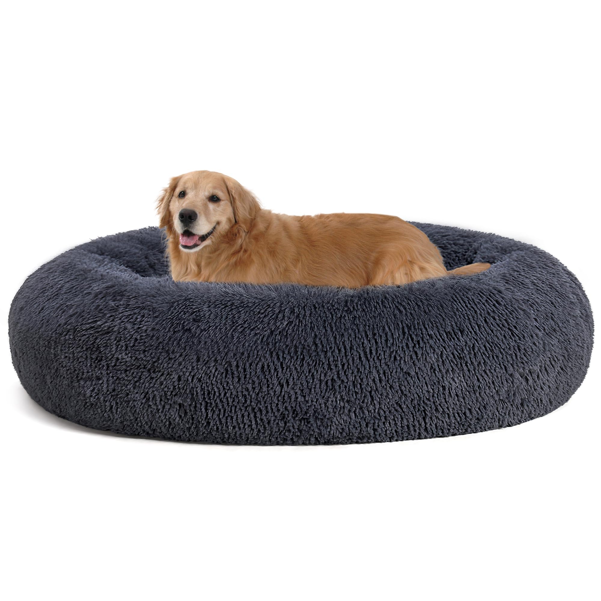 HMTOPE Orthopädisches Hundebett rund Hundekissen Hundesofa Katzenbett Donut Kuscheliges Hundekorb Waschbar