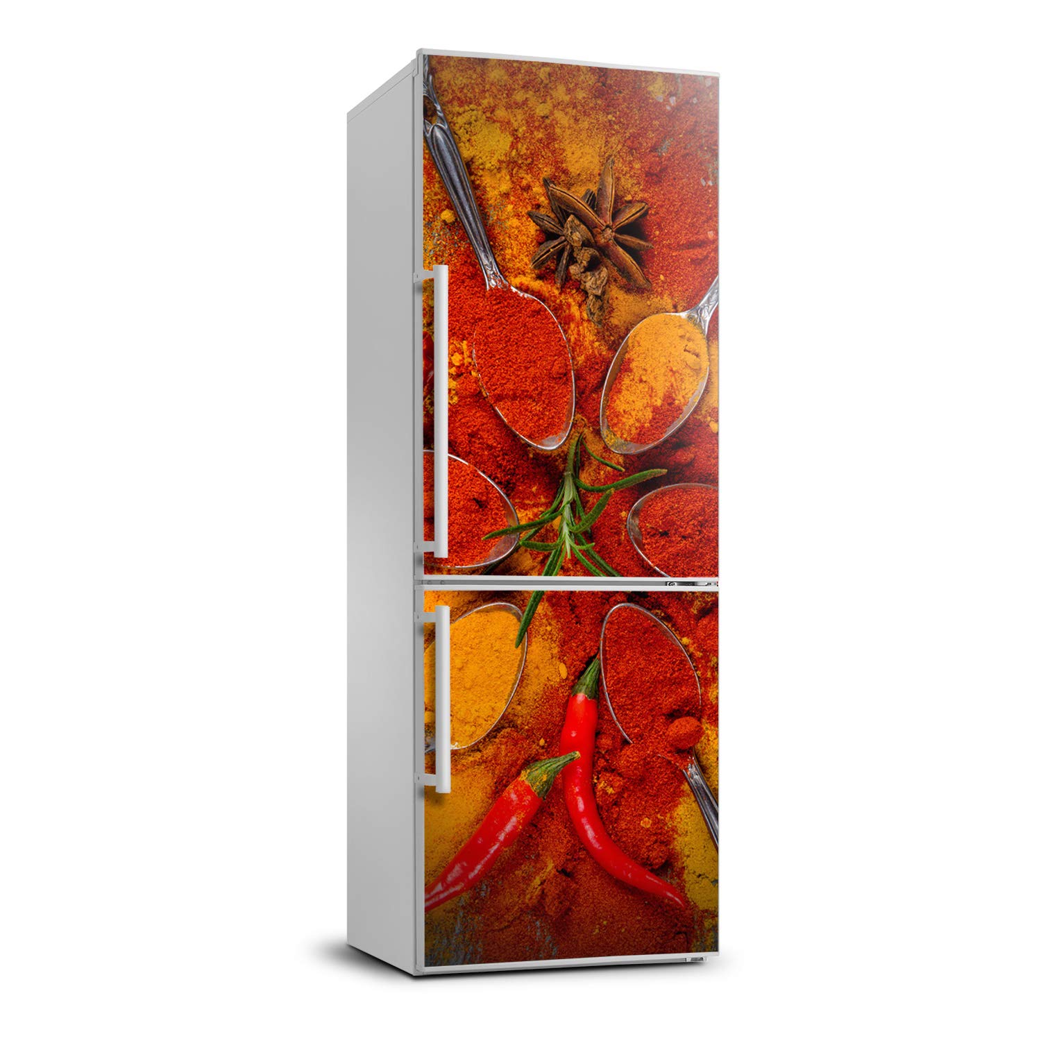 Autocollant frigo Tulup 60x180cm motif épices pour décoration de cuisine