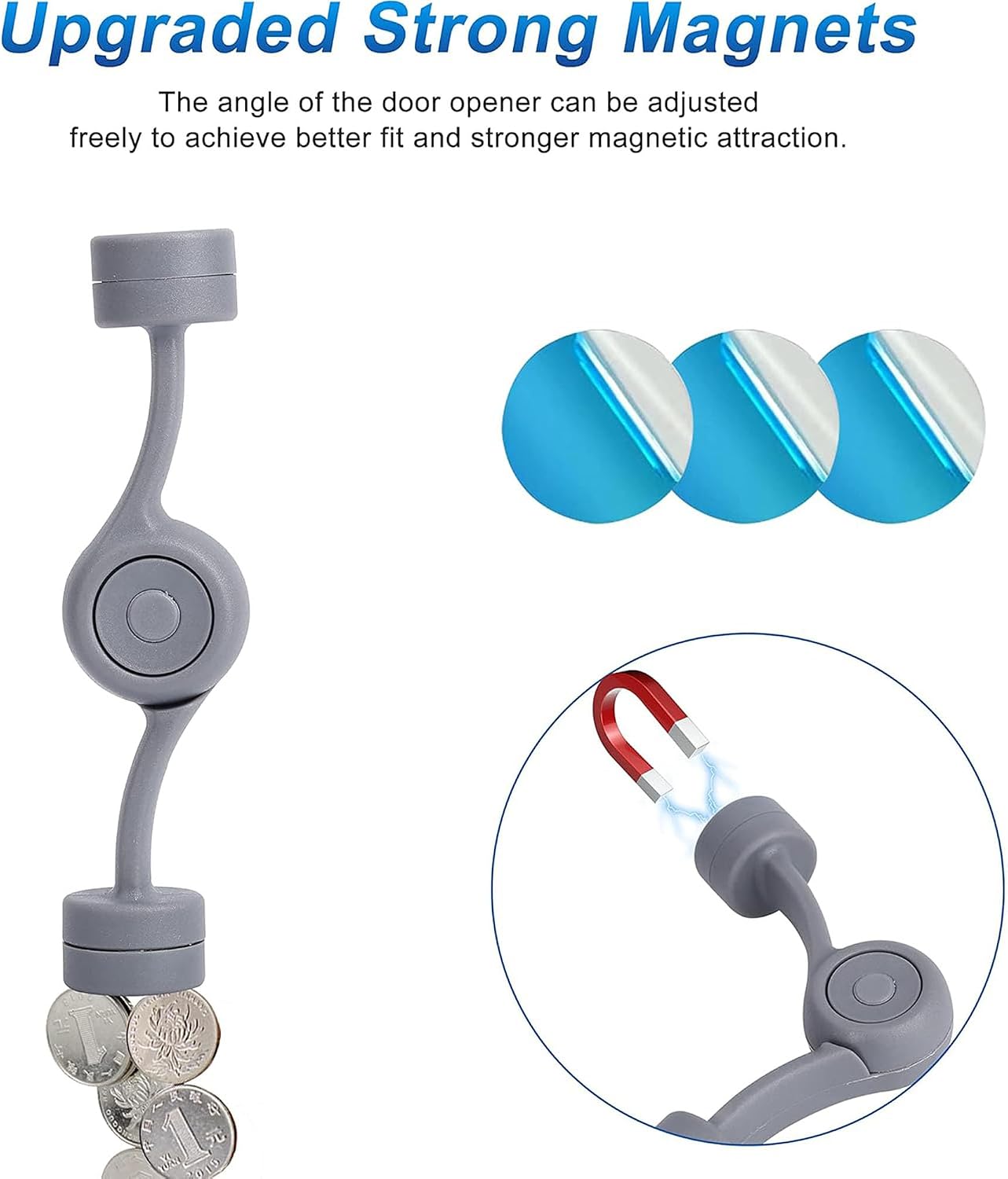 Magnetic Front Load Washer Door Prop – 360° Adjustable Laundry Finds, Small Space Saver for Washer/Dishwasher/Microwave, Sturdy Holder Prevents Damping & Odors, Compact 4.53 Inch (Gray)