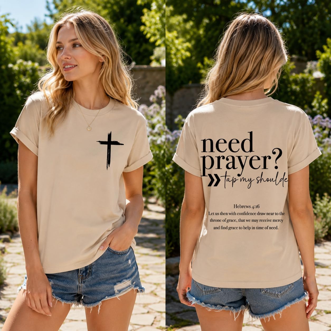 Need Prayer Tap My Shoulder Shirt Christian T-Shirt Unisex