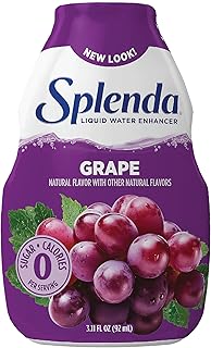 SPLENDA Liquid Water Enhancer Drops, Sugar Free, Zero Calorie, Natural Flavor, Concentrated Drink Mix, 3.11 Fl Oz Each Bottle (Grape, 1 Pack)