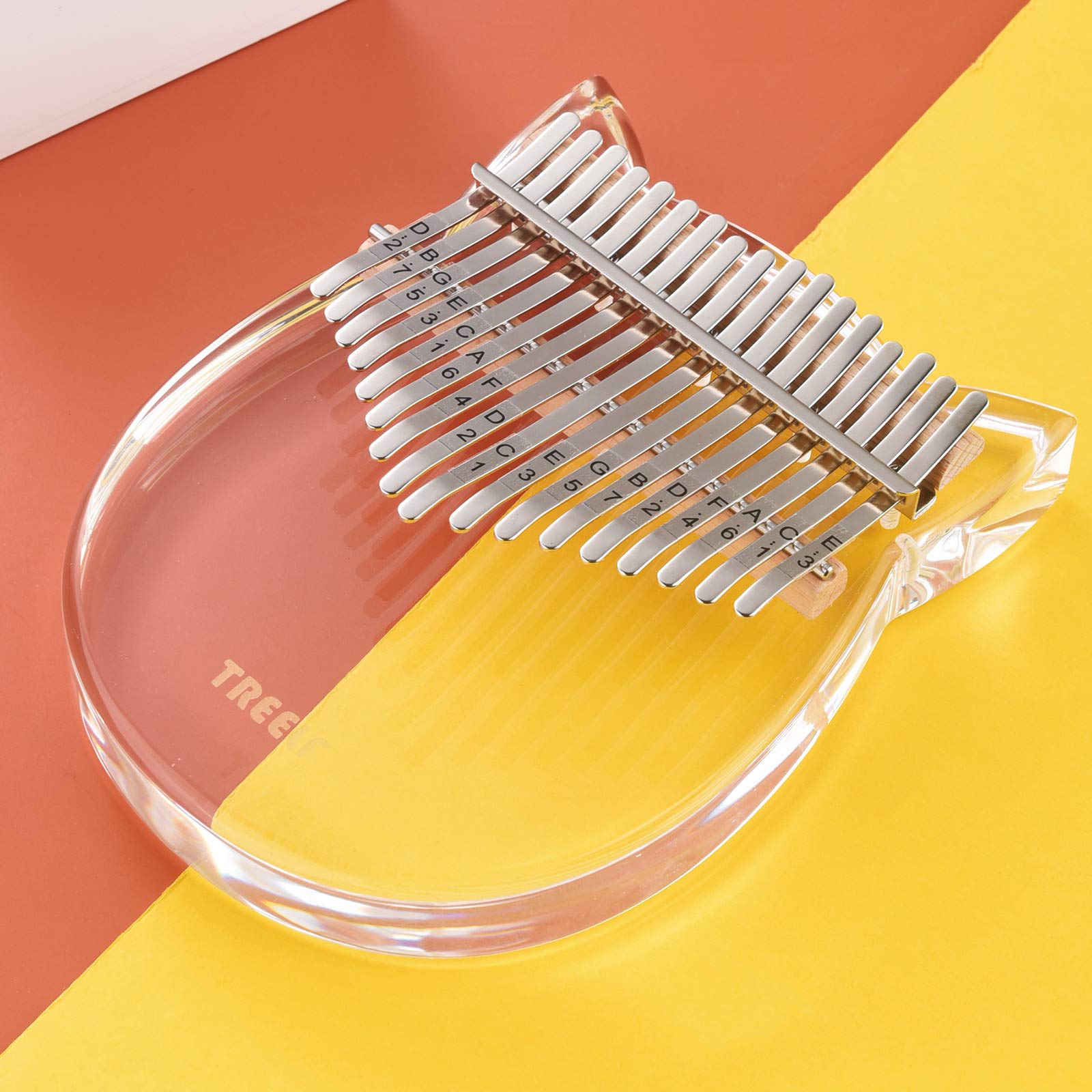 TF-17C Kalimba a 17 tasti, acrilico, pianoforte a pollice, tastiera Mbira, trasparente, strumento