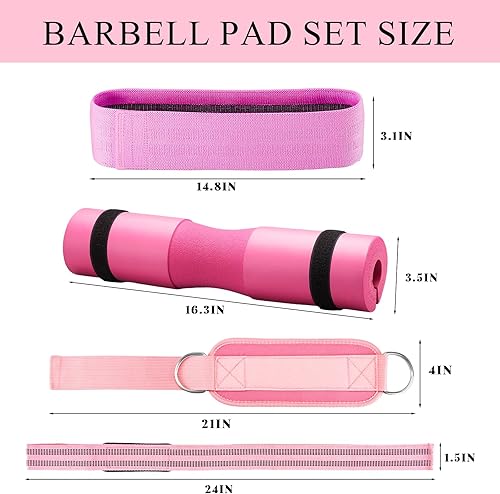 Miniatura 2 de Juego de almohadillas para pesas, 10 almohadillas para pesas para sentadillas y estocadas, con 2 correas de tobillo de entrenamiento, 2 correas de