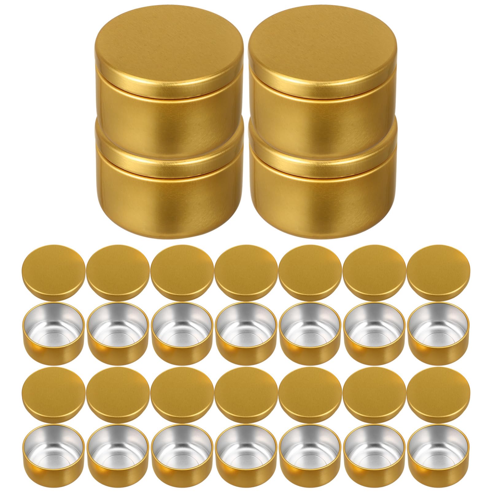 Uonlytech 24Pcs Aluminum Candle Storage Jars Round DIY Candle Tins for Crafting and Home Organization Durable and Reusable Containers for and Travel