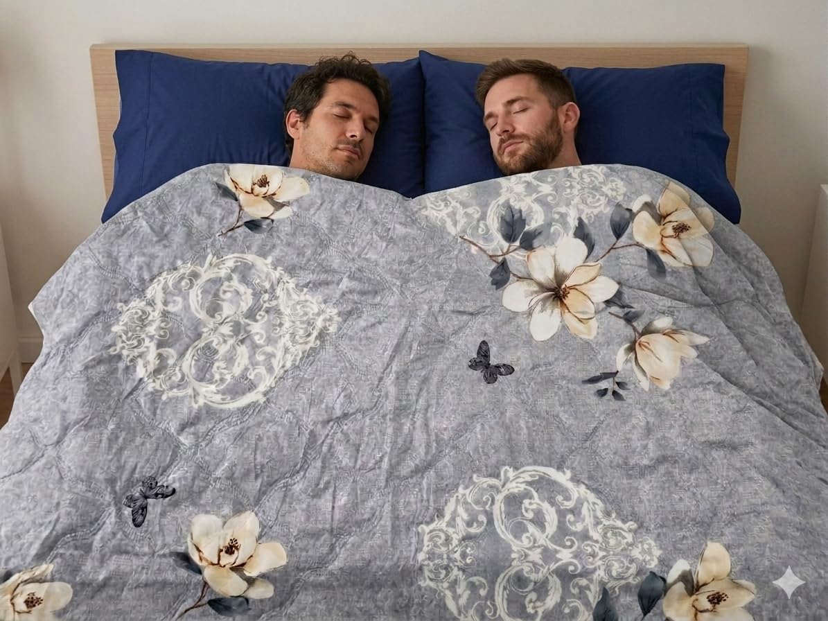 floral quilted comforter with butterfly print, all-season | hypoallergenic fill, box-stitch quilting, machine washable, fade & shrink resistant, microfibre filling