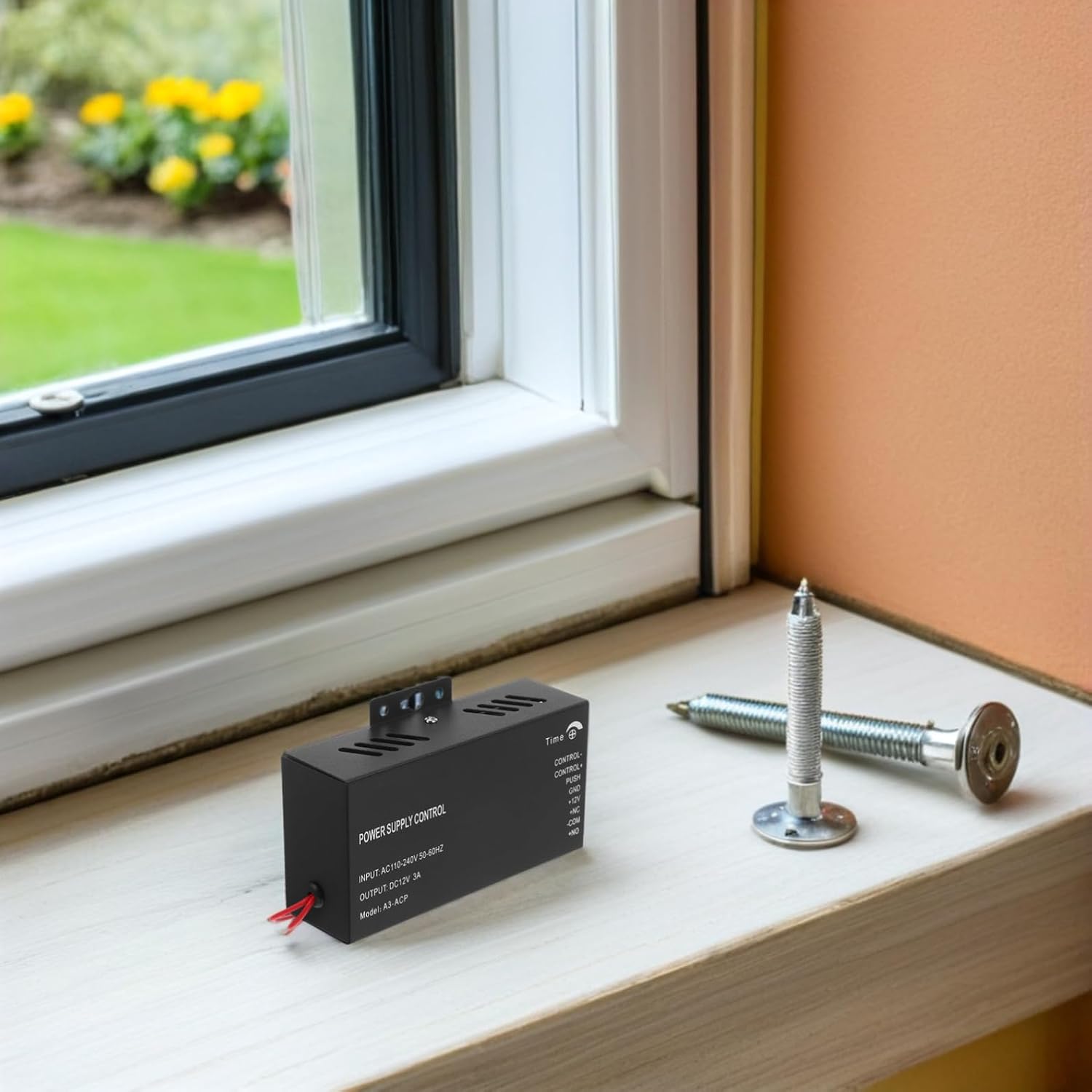 Access Control Power Supply Unit for Electric Bolt Lock, Black Iron