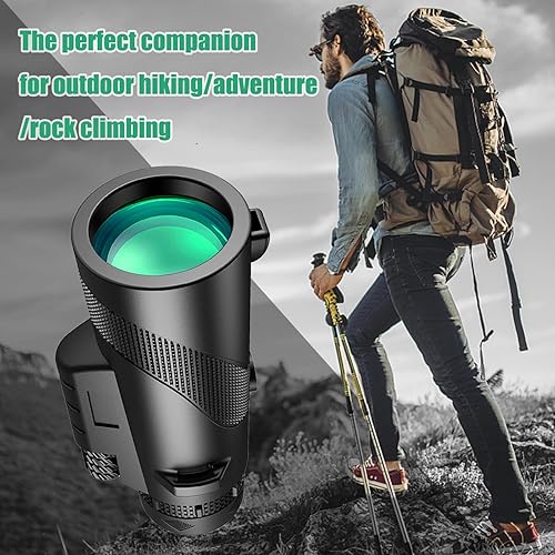 Miniatura 2 de Monocular de 80 x 100 con trípode, funda de transporte y clip para teléfono + soporte telescópico adecuado para observación de aves, caza,