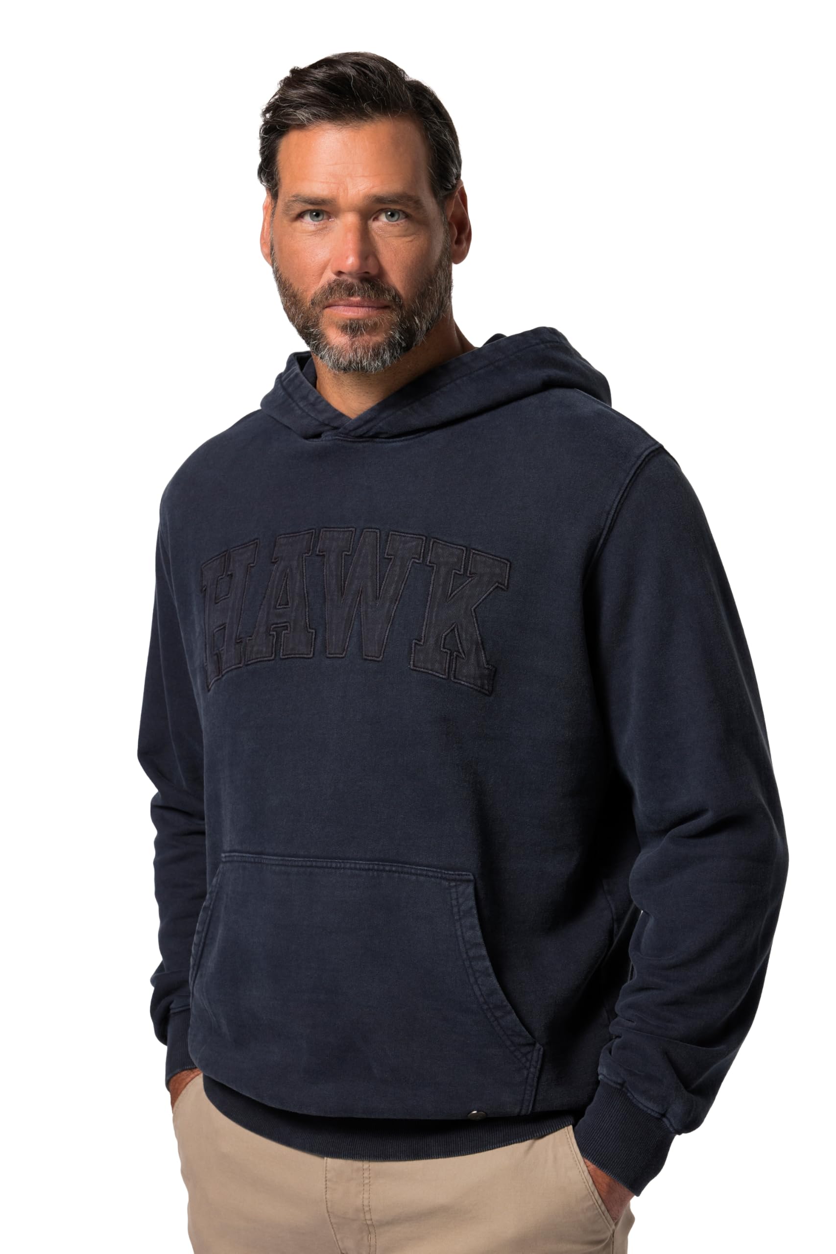 JP 1880 Herren große Größen Übergrößen Menswear L-8XL Hoodie, Sweat, Vintage Look, Badges 831527