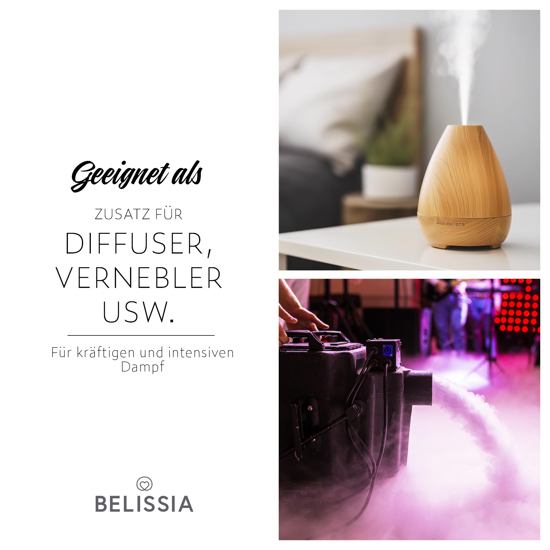 Belissia Glycerin (VG 99,8%) 1000ml E422 + & Propylenglykol (PG 99,5%) 1000ml E1520 | Laborqualität, Kosmetik, Pharma, Lebensmittel, Vegan