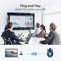 Vista 7 de TECKNET Pro ratón óptico ergonómico inalámbrico móvil 2.4 G con nano receptor USB para portátil, PC, ordenador, Chromebook, portátil, 6 botones