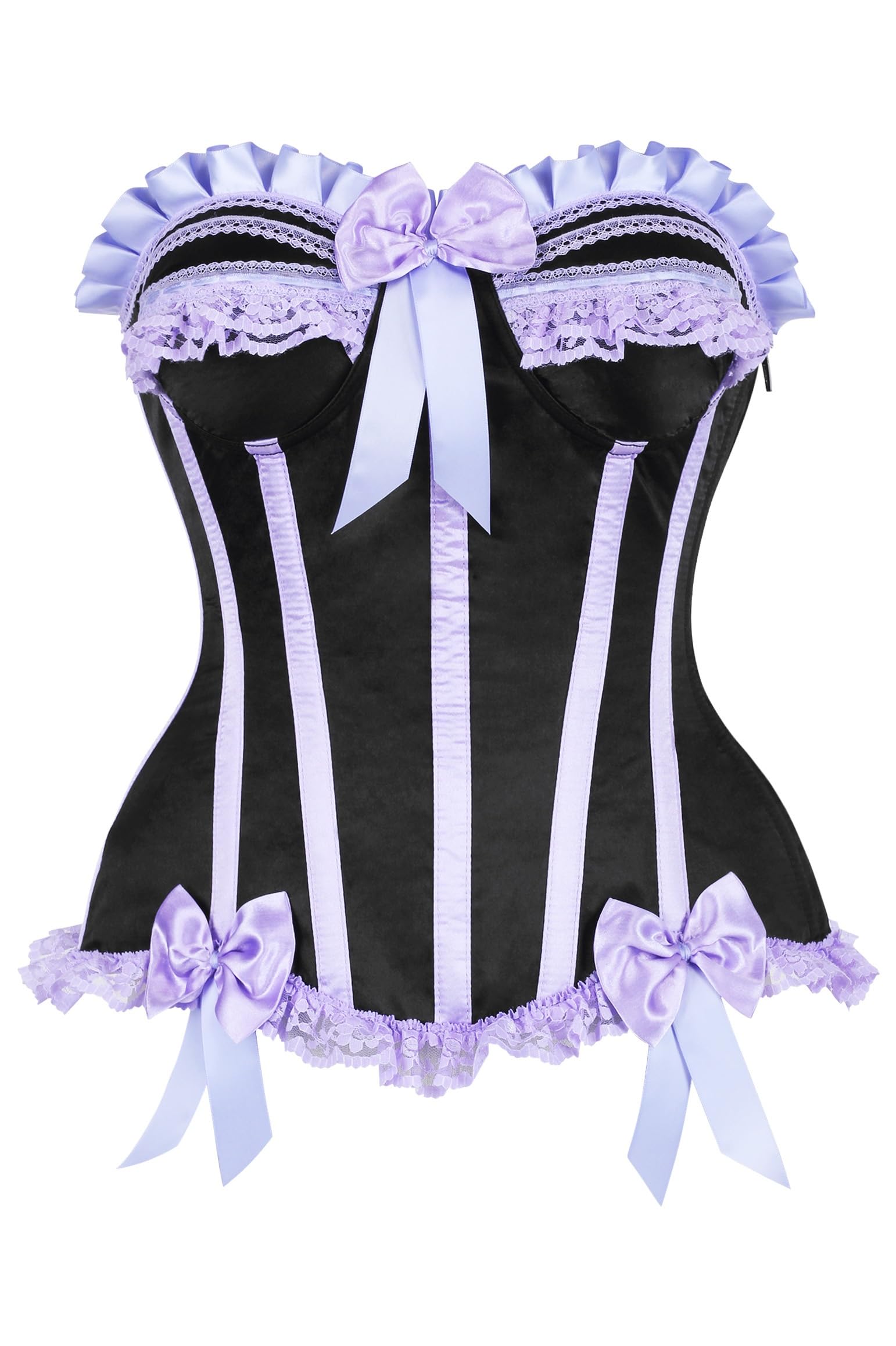Daisy Corsets Striped Corset Tops for Women Lingerie Costume Burlesque and Plus Size Boned Cincher - Zip and