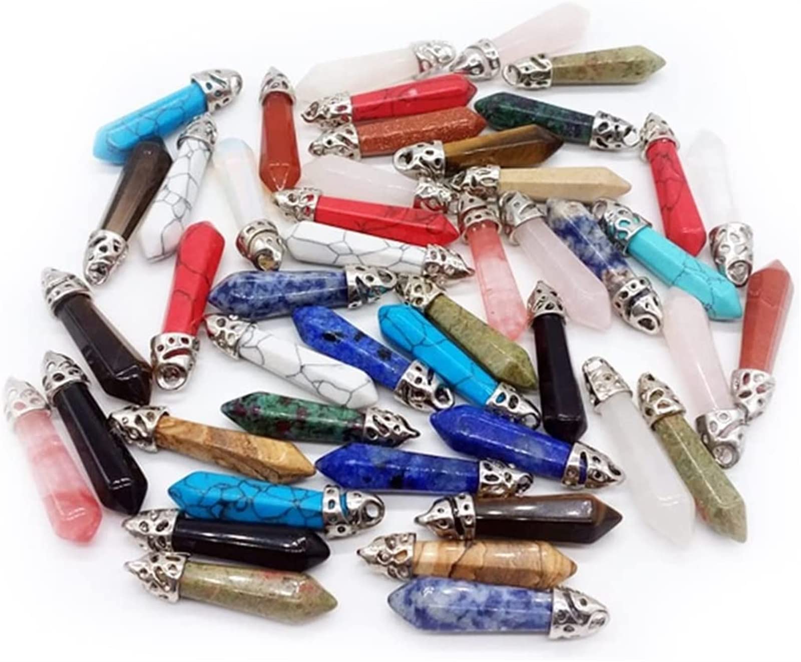 Columna de cristal con engaste metálico firme que facilita el diseño de joyería fina y colgantes